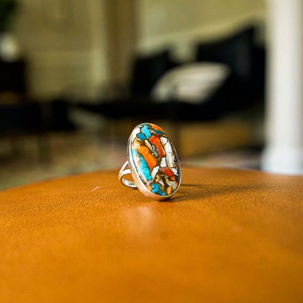 Silver and Stone Statement Ring